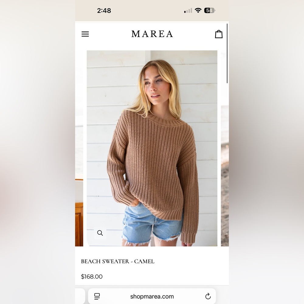 Marea Beach Sweater-Camel
